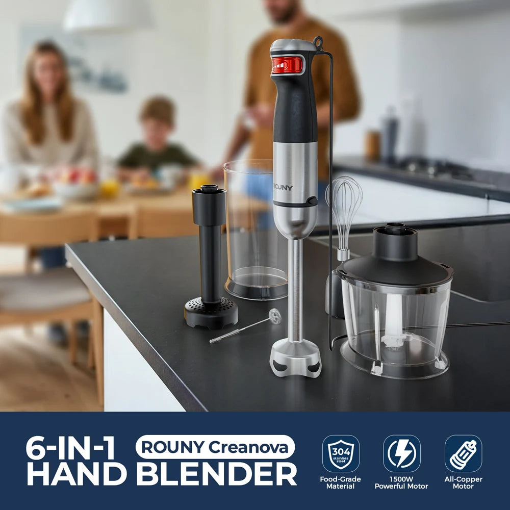 ROUNY H4 6-in-1 Handheld Immersion Blender 1500W