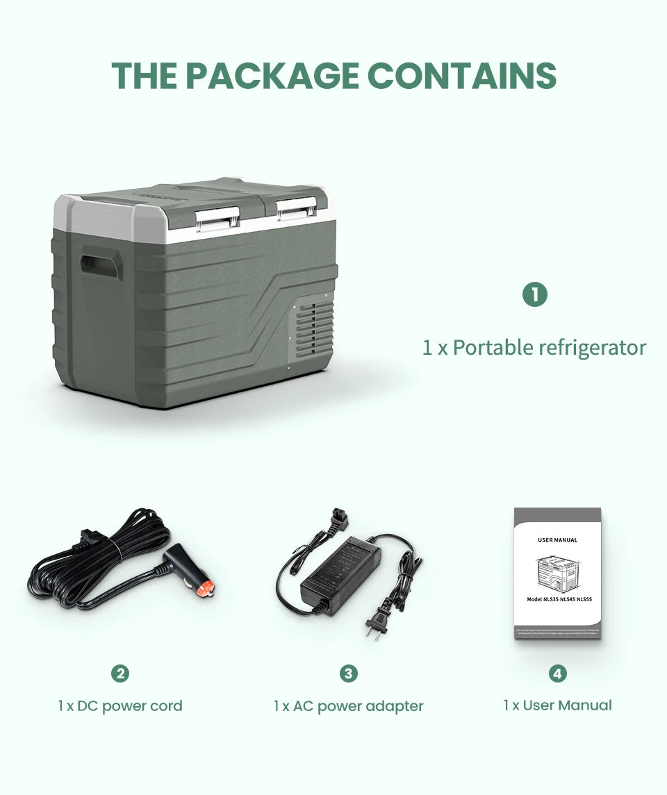 Alpicool NLS Series Dual-Zone Portable Refrigerator – 20L / 30L / 40L Options