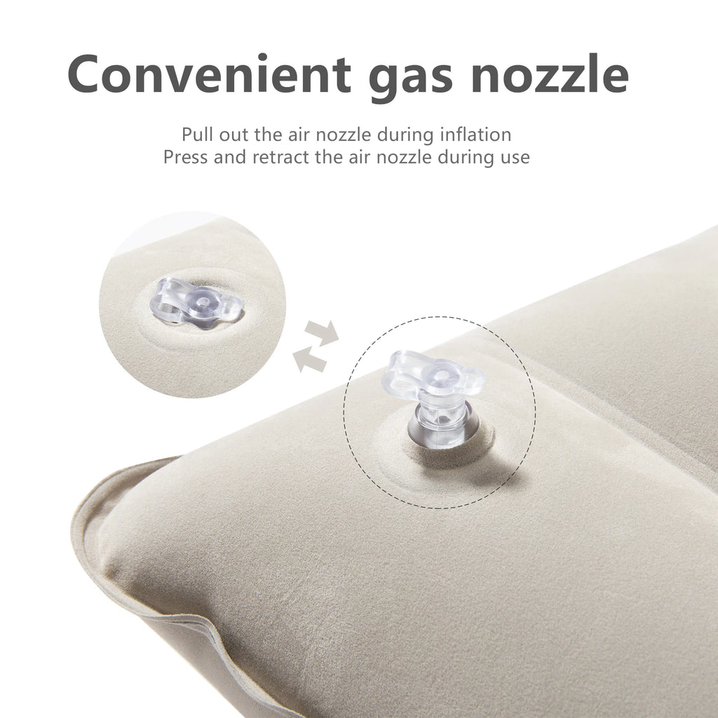 BISINNA CL005 Inflatable Flocking Pillow Lightweight, Compact & Ultra‑Comfortable for Camping & Travel
