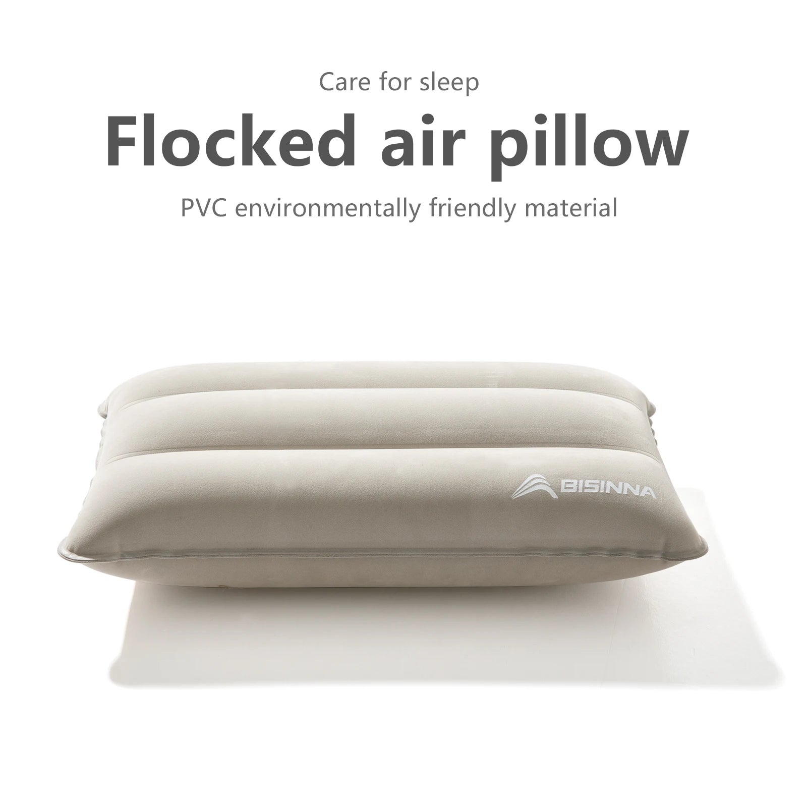 BISINNA CL005 Inflatable Flocking Pillow Lightweight, Compact & Ultra‑Comfortable for Camping & Travel