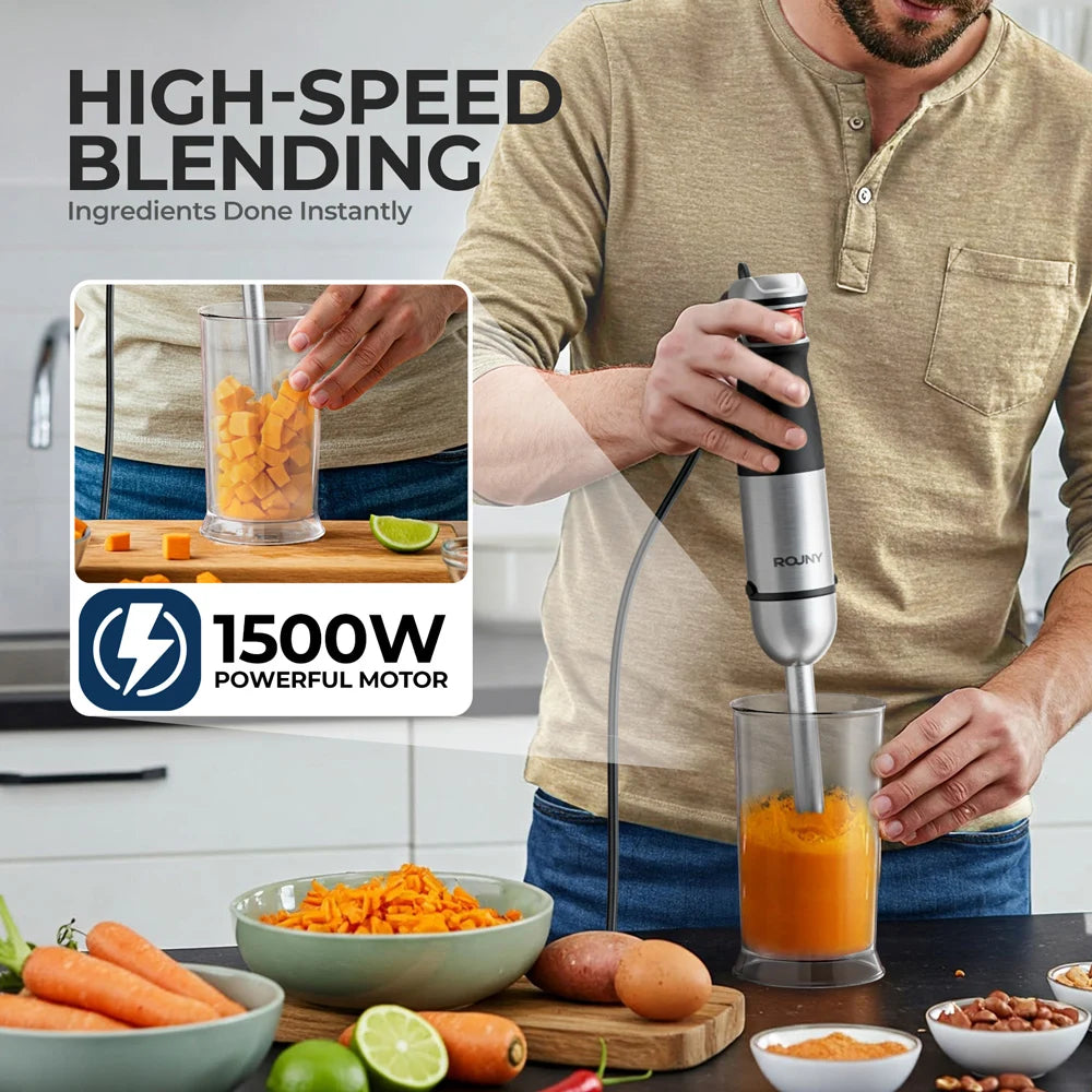 ROUNY H4 6-in-1 Handheld Immersion Blender 1500W
