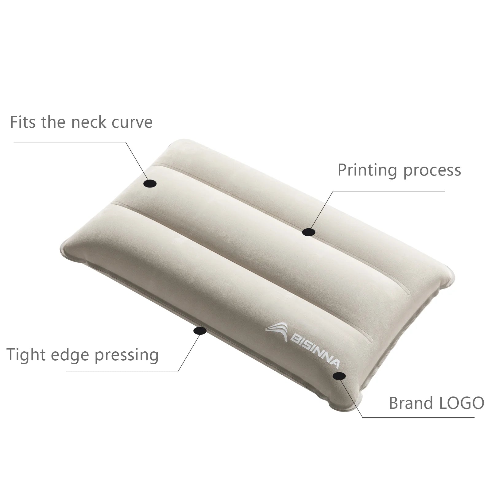 BISINNA CL005 Inflatable Flocking Pillow Lightweight, Compact & Ultra‑Comfortable for Camping & Travel