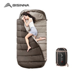 BISINNA SL018 3‑Season Envelope Sleeping Bag Spacious, Warm & Built for All‑Season Comfort