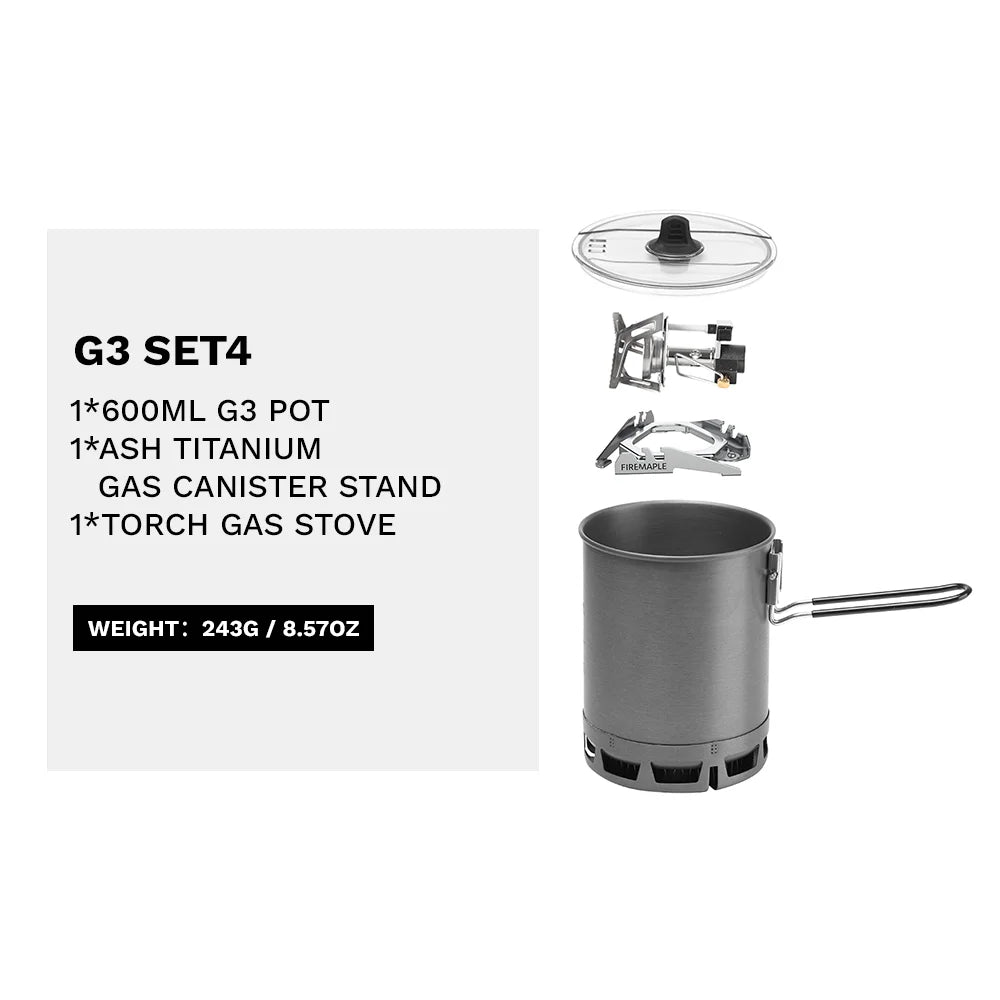 Fire Maple Petrel G2 G3 Ultralight Cooking System Lightweight Outdoor Gas Burner Folding Fork Portable for Hiking Travel Camping