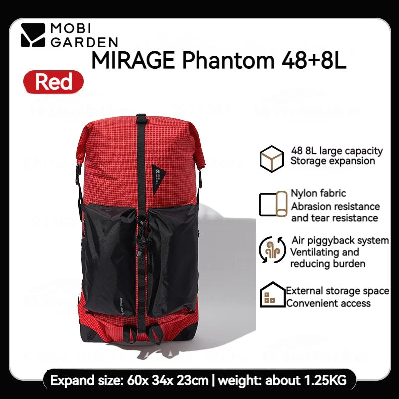 MOBI GARDEN Mirage Phantom Hiking Backpack 48+8L