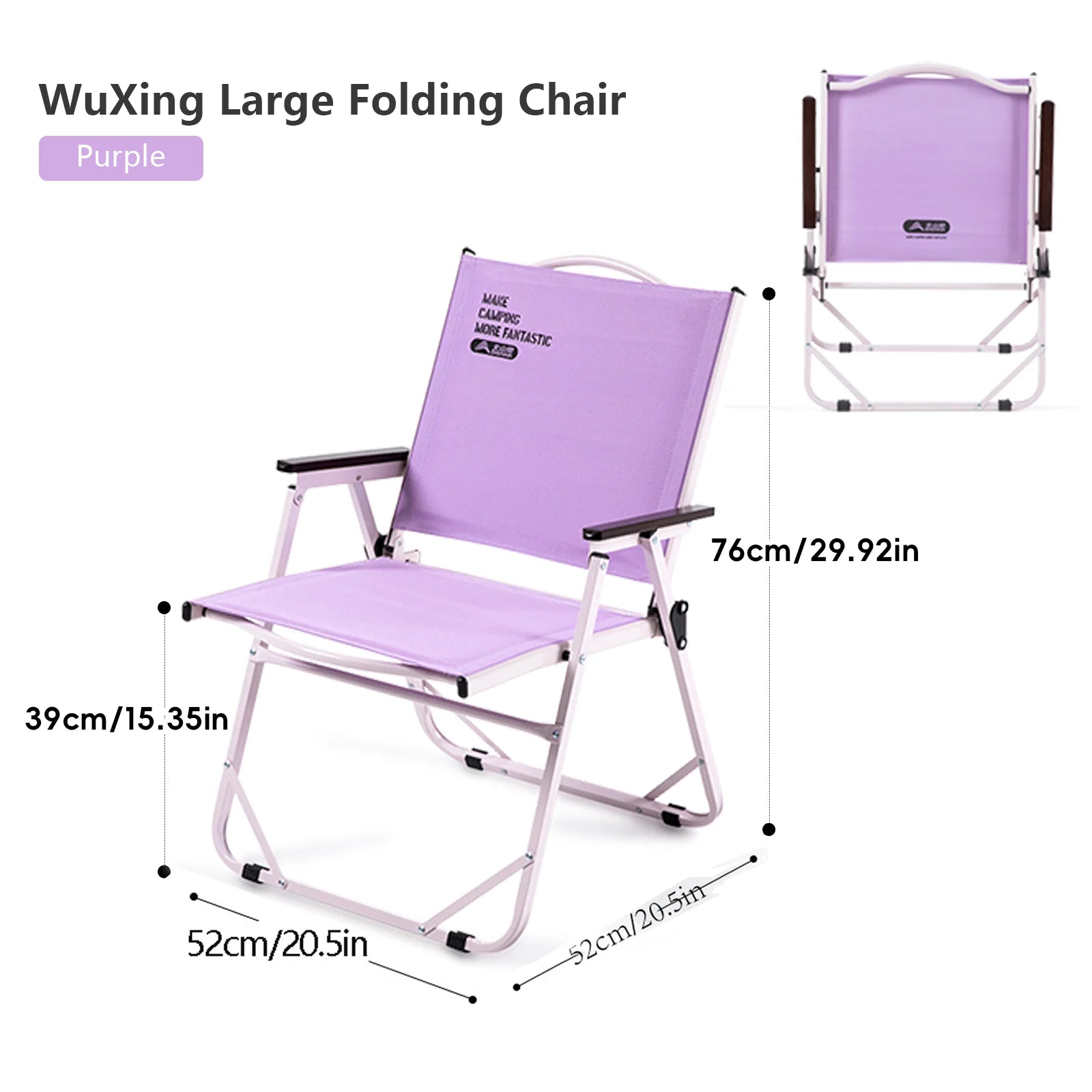 BISINNA 600D Oxford Fabric Kermit‑Style Folding Chair Carbon Steel Frame