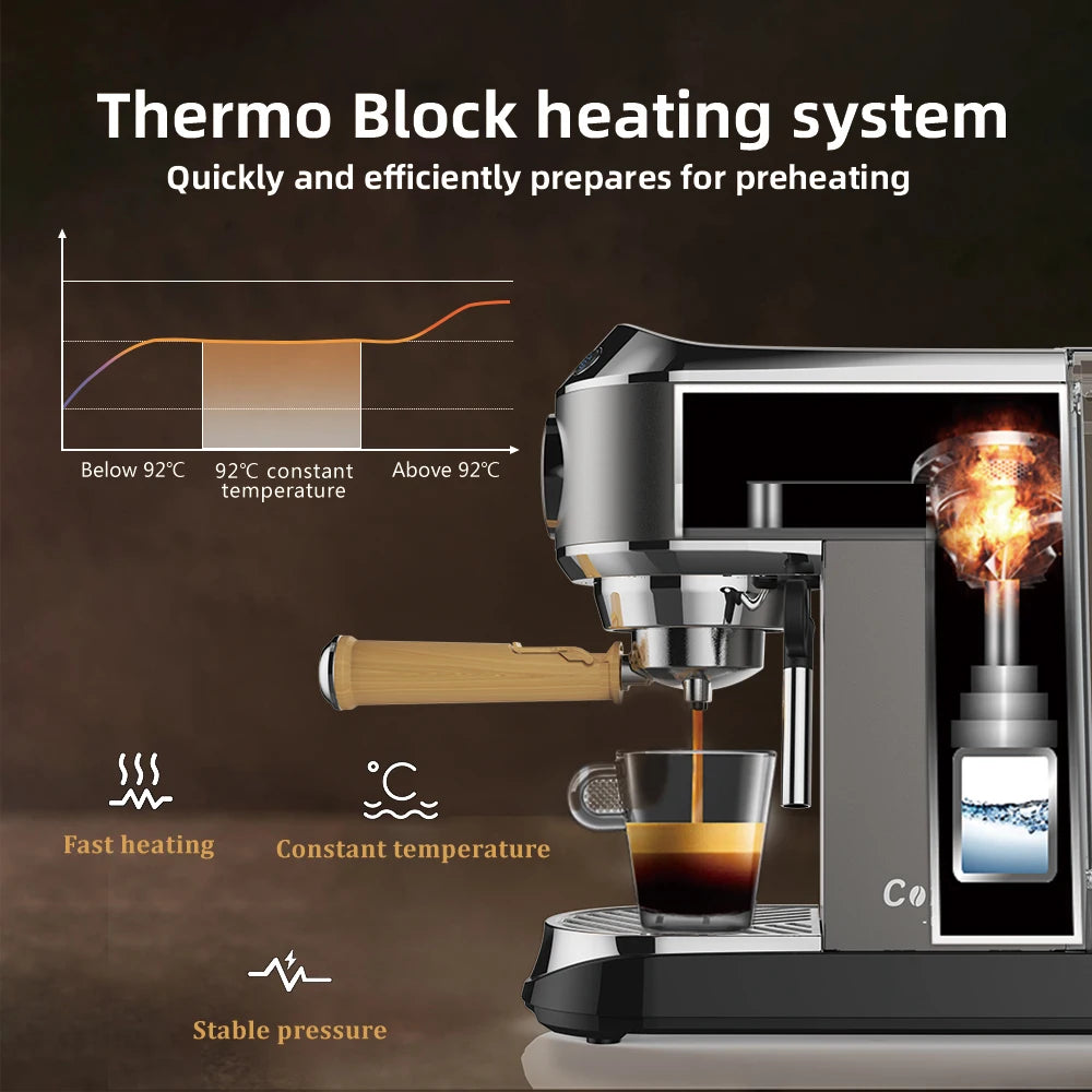 BioloMix CM7008 20‑Bar Semi‑Automatic Espresso Machine Compact, Powerful & Café‑Quality Extraction