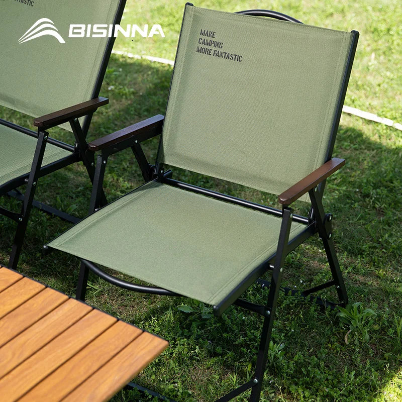 BISINNA 600D Oxford Fabric Kermit‑Style Folding Chair Carbon Steel Frame