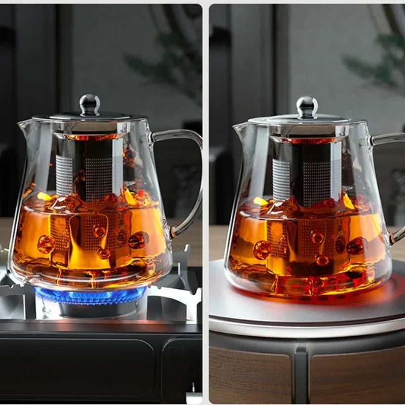 Tekkysui 1L Borosilicate Glass Teapot with Multi-Stage Infuser
