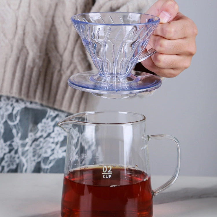 A V60 Dripper above a glass server